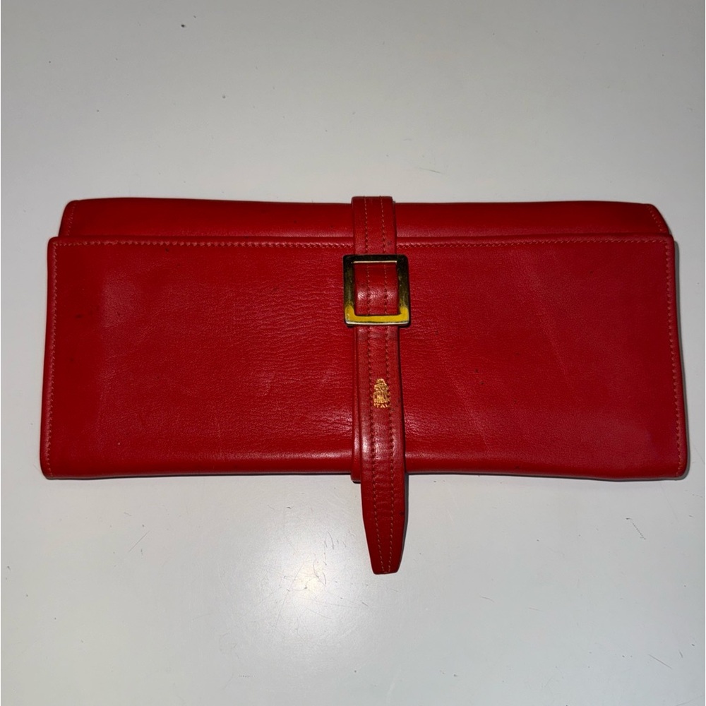 Cross Vintage Rare 1940’s red leather jewelry travel interior pockets pouch